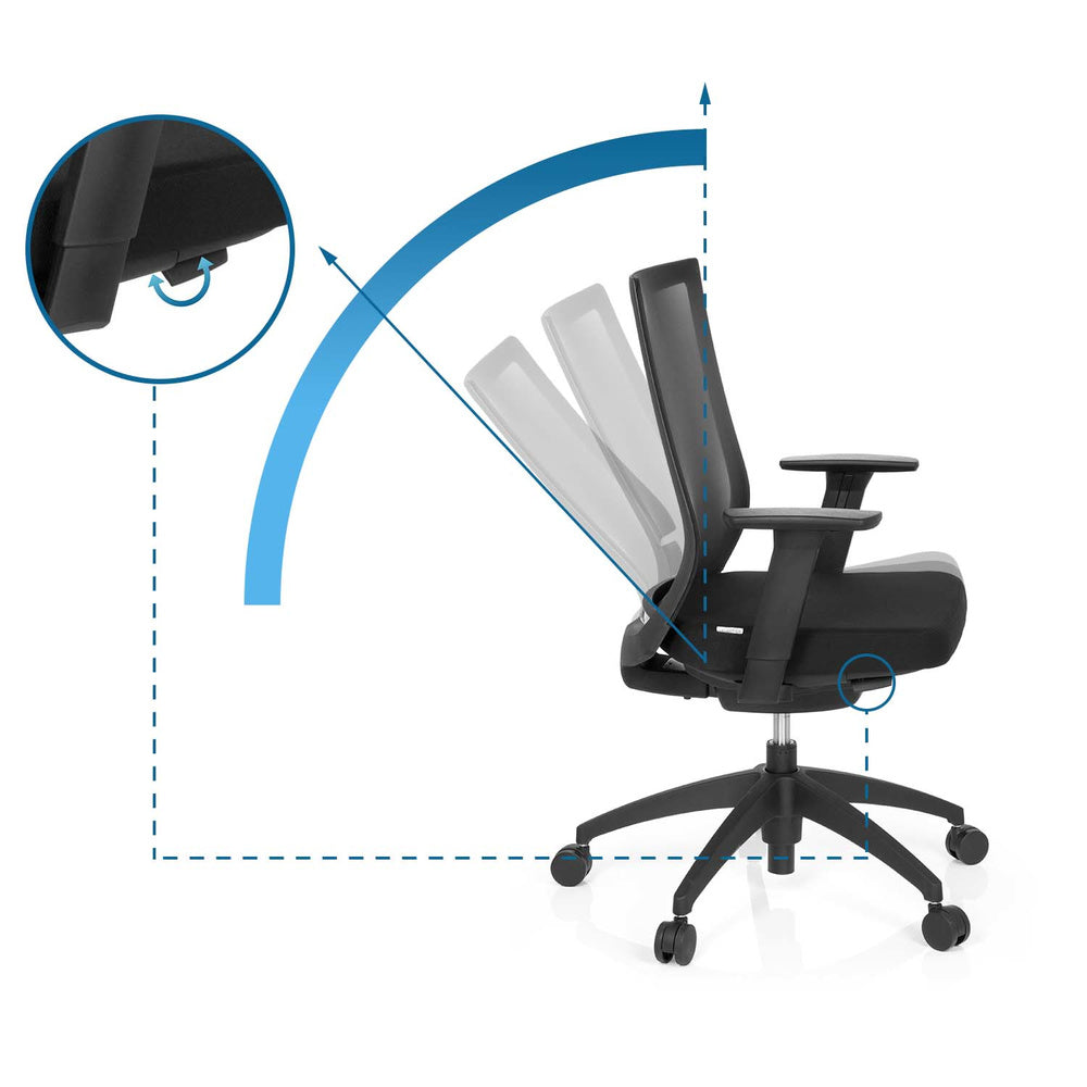 hjh OFFICE Bürostuhl Drehstuhl Stuhl ASPEN Netzstoff schwarz Rückenlehne - 4251084657567