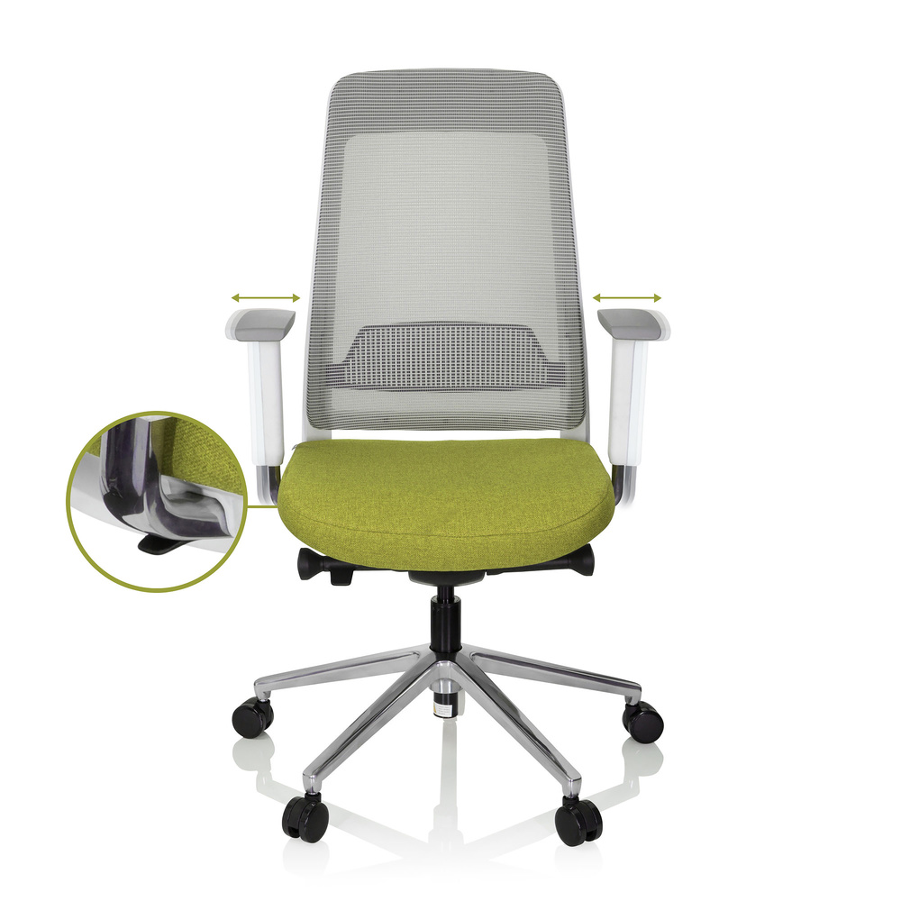 B-Ware Hjh Office Bürostuhl Drehstuhl Stuhl Chiaro T2 White Netzstoff Stoff Grau Grün - 4251084677008