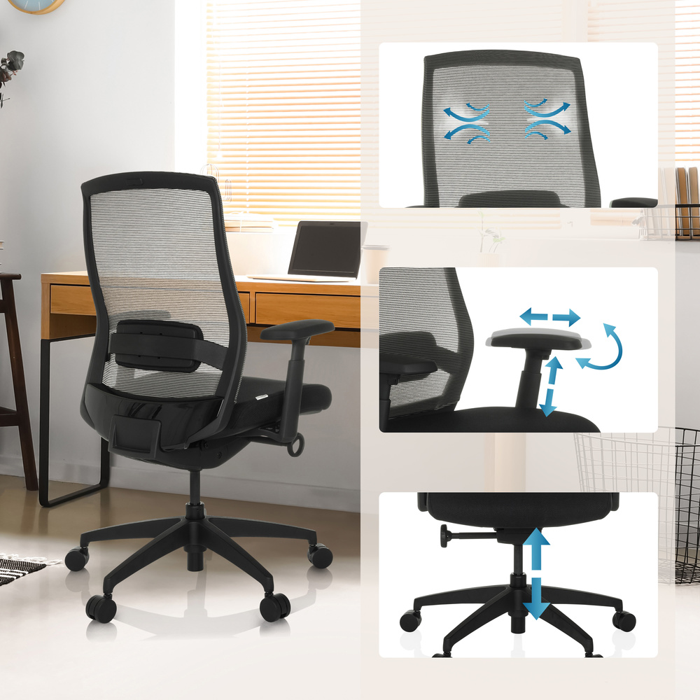 B-Ware Hjh Office Bürostuhl Drehstuhl Stuhl Colore Netzstoff Sitz Schwarz Profi397