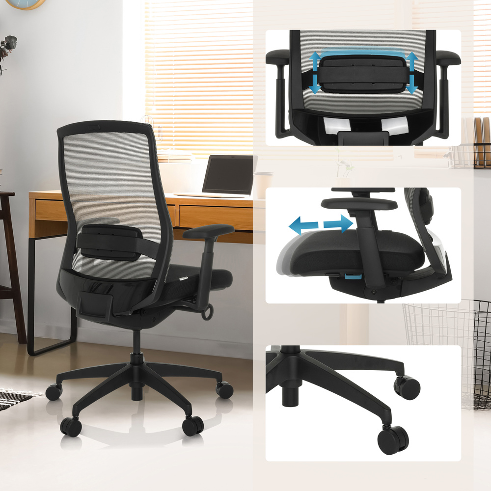 Hjh Office Bürostuhl Drehstuhl Stuhl Colore Netzstoff Sitz Schwarz Profi B-Ware - 4064323045458