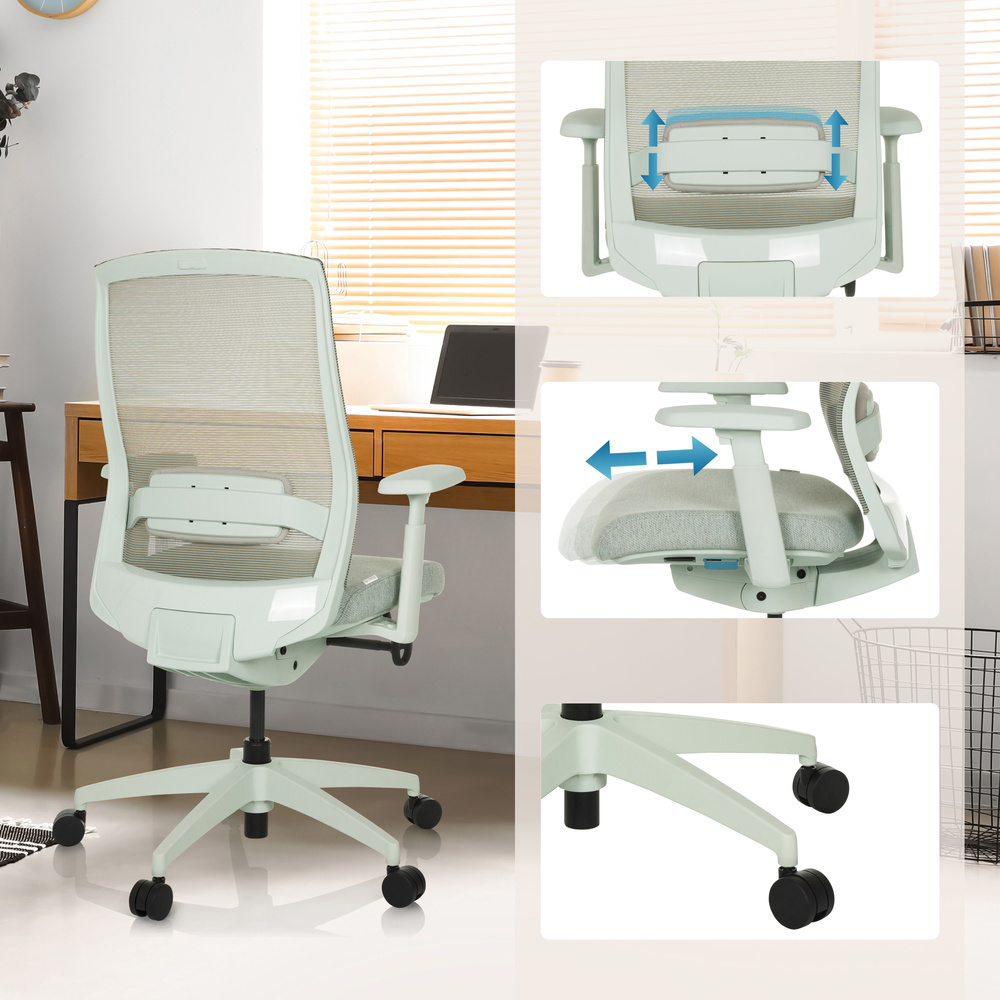 Hjh Office Bürostuhl Drehstuhl Stuhl Colore Netzstoff Lichtgrau Profi Bürostühle B-Ware - 4064323045465