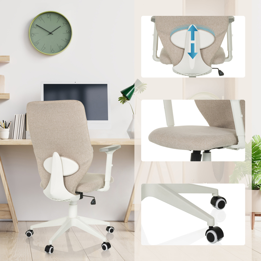 B-Ware Hjh Office Bürostuhl Drehstuhl Home Office Cosio Ii Beige Höhenverstellbar