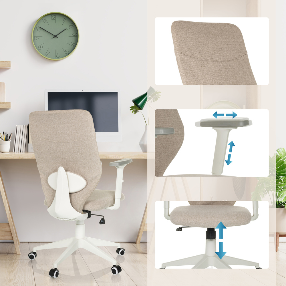 B-Ware Hjh Office Bürostuhl Drehstuhl Home Office Cosio Ii Beige Höhenverstellbar