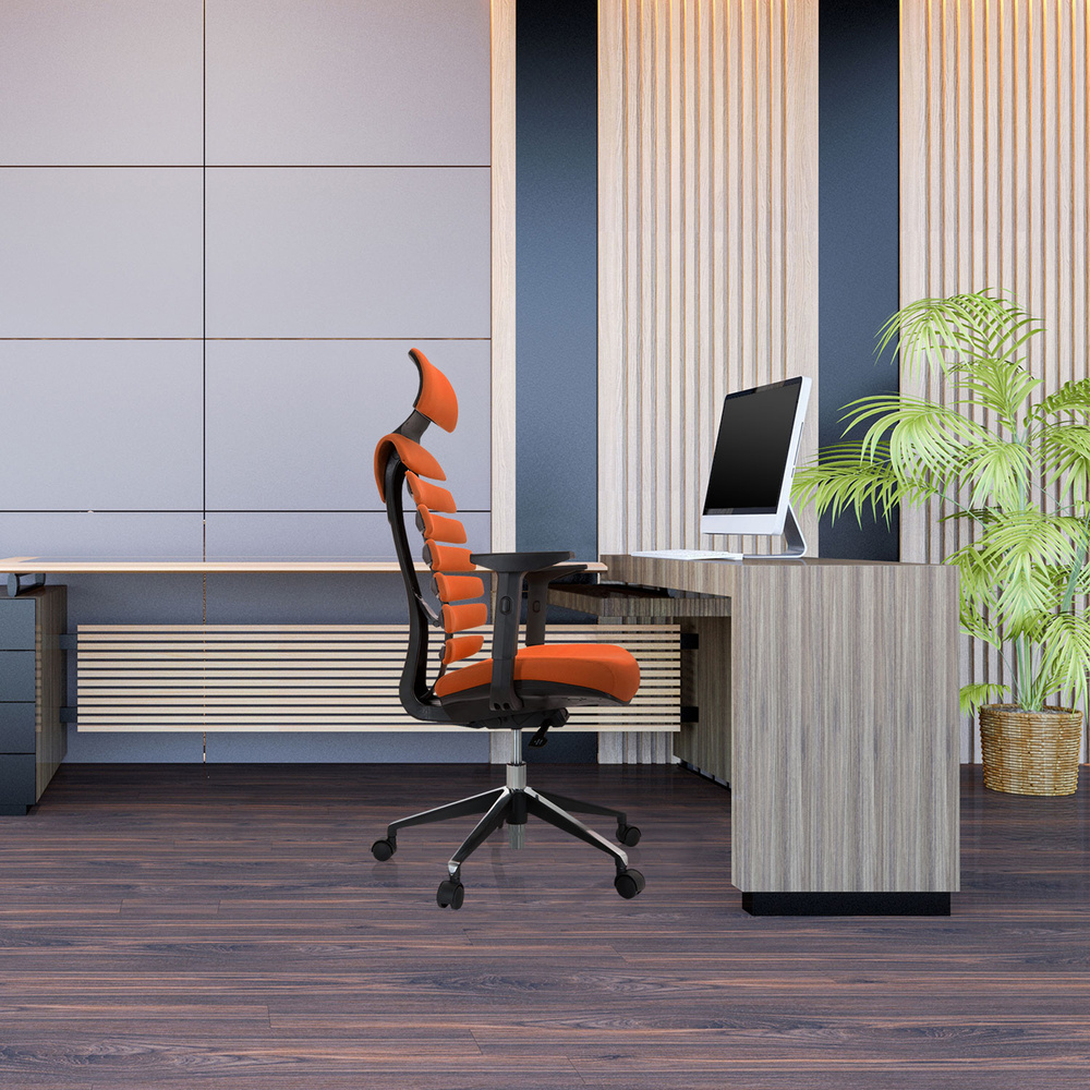 B-Ware Hjh Office Bürostuhl Drehstuhl Ergo Line Ii Pro Stoff Orange Höhenverstellbar