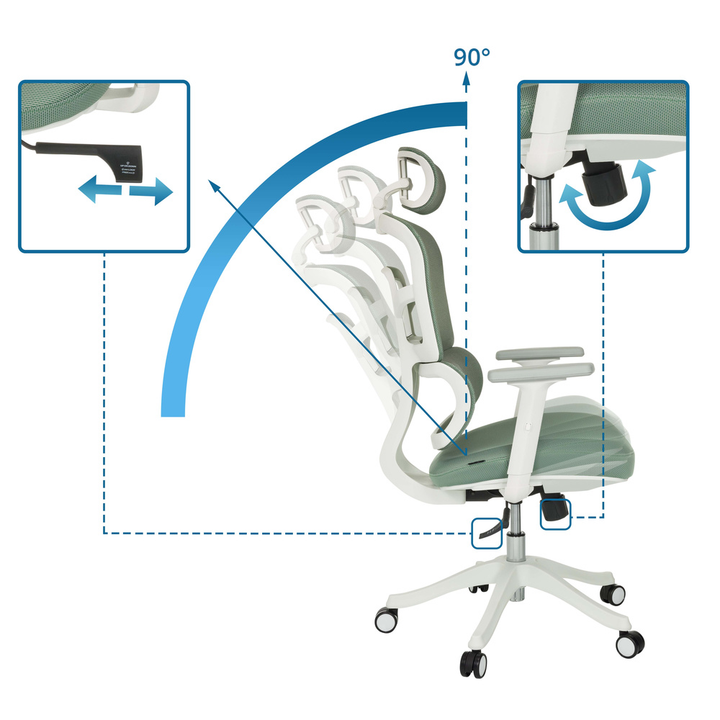 My Buero Bürostuhl Drehstuhl Stuhl Home Office Grün Höhenverstellbare Armlehnen B-Ware - 4064323045854