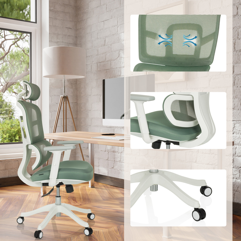 My Buero Bürostuhl Drehstuhl Stuhl Home Office Grün Höhenverstellbare Armlehnen B-Ware - 4064323045854