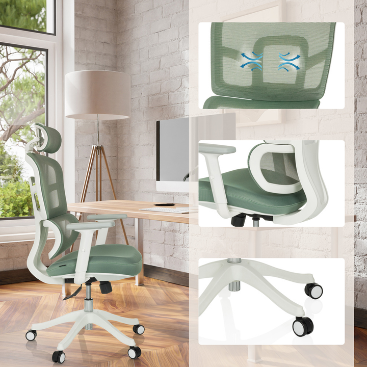 My Buero Bürostuhl Drehstuhl Stuhl Home Office Grün Höhenverstellbare Armlehnen B-Ware - 4064323045854