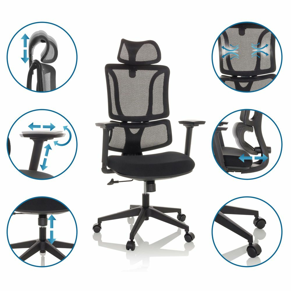 B-Ware Mybuero Bürostuhl Drehstuhl Ergomy Sitz Schreibtischstuhl Schwarz Siehe Text - 4064323037163