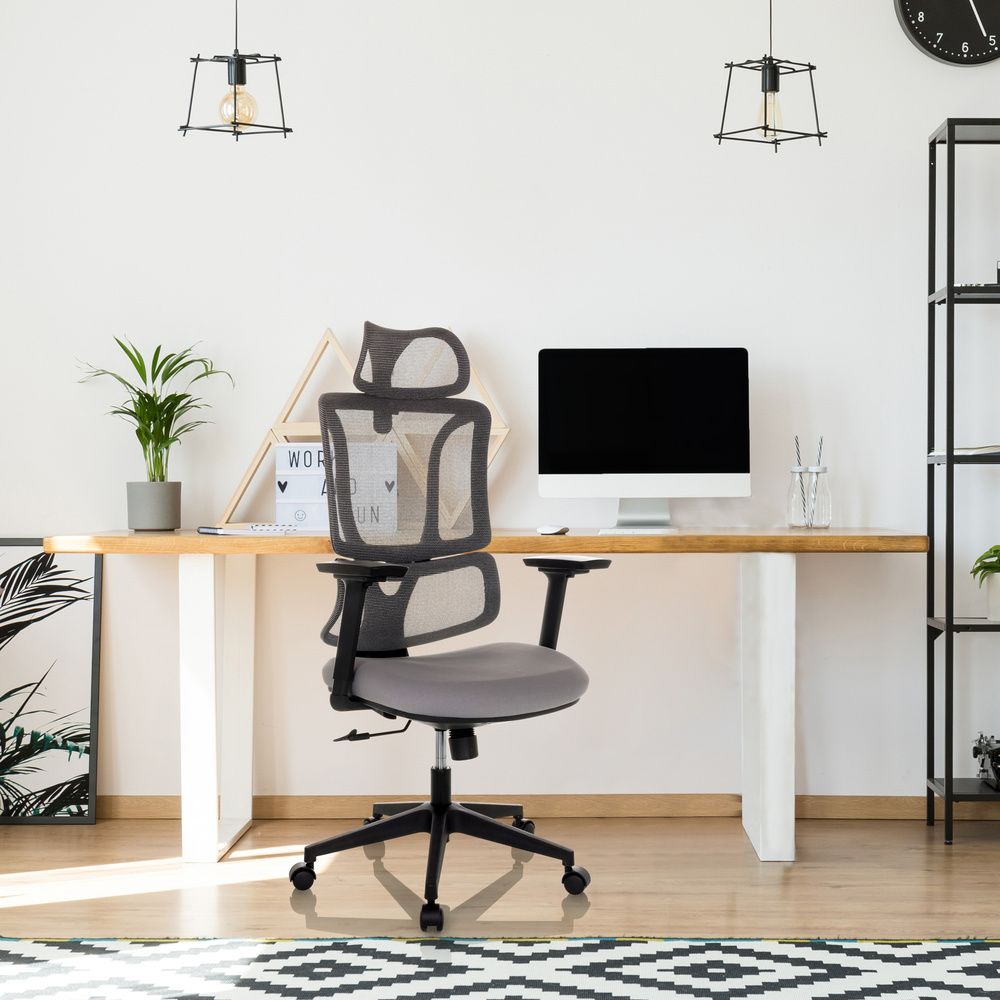 Bürostuhl Drehstuhl ERGOMY Schreibtisch Netzstoff grau SIEHE TEXT - 4064323037170