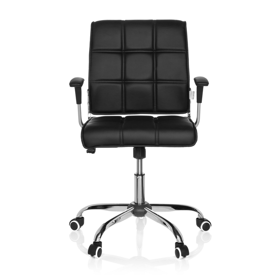 Hjh Office Bürostuhl Drehstuhl Schreibtischstuhl Kunstleder Schwarz Armlehnen B-Ware - 4260284085537