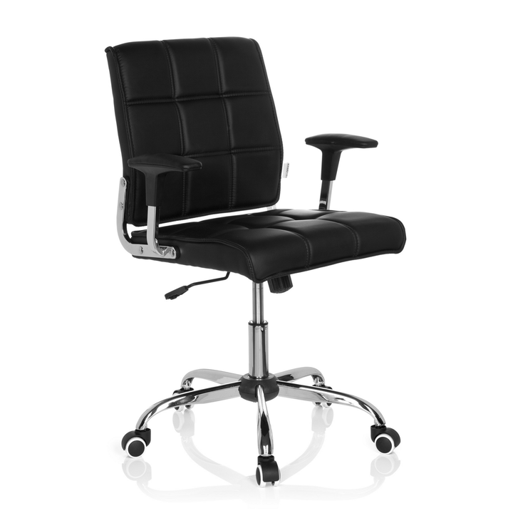 Hjh Office Bürostuhl Drehstuhl Schreibtischstuhl Kunstleder Schwarz Armlehnen B-Ware - 4260284085537