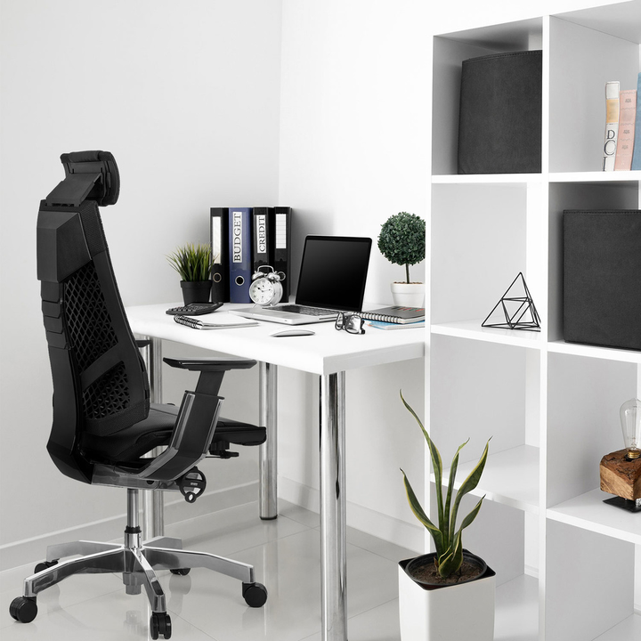 Hjh Office Bürostuhl / Drehstuhl Genidia Pro Leder Schwarz  B-Ware