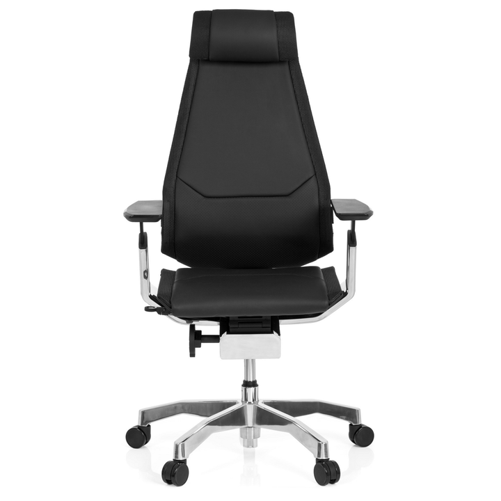 Hjh Office Bürostuhl / Drehstuhl Genidia Pro Leder Schwarz  B-Ware