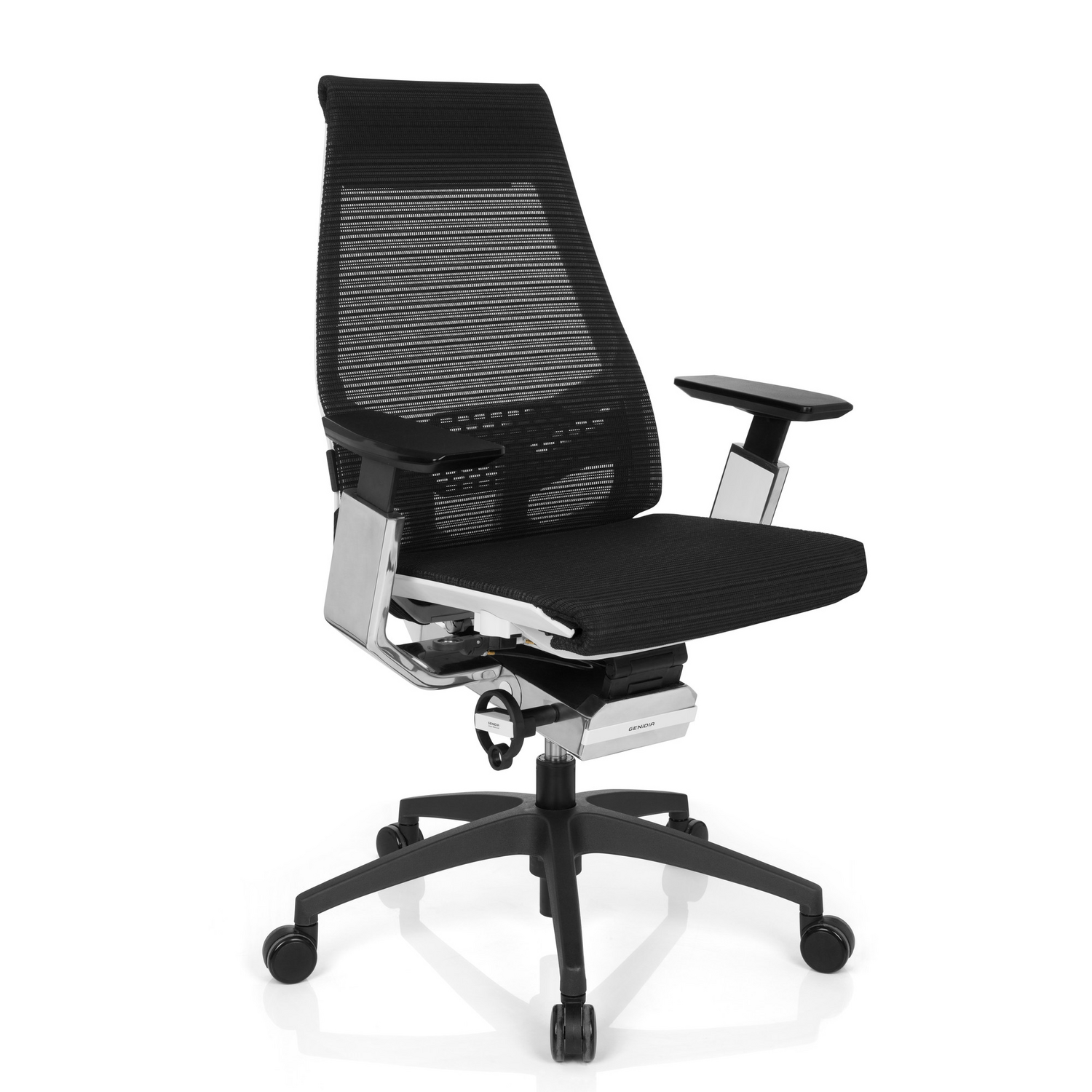 Hjh Office Bürostuhl Drehstuhl Stuhl Genidia Smart White Netz Schwarz Chrom 80 B-Ware - 4251084661205