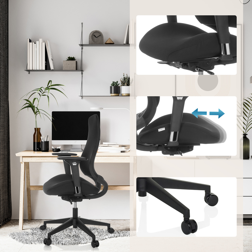 Hjh Office Bürostuhl Drehstuhl Henfield G Höhenverstellbar Stoff Schwarz B-Ware - 4064323045069