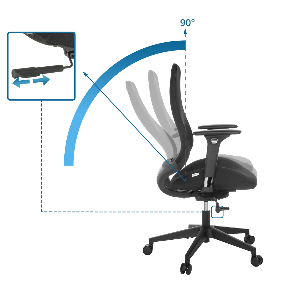 Hjh Office Bürostuhl Drehstuhl Henfield G Höhenverstellbar Stoff Schwarz B-Ware - 4064323045069