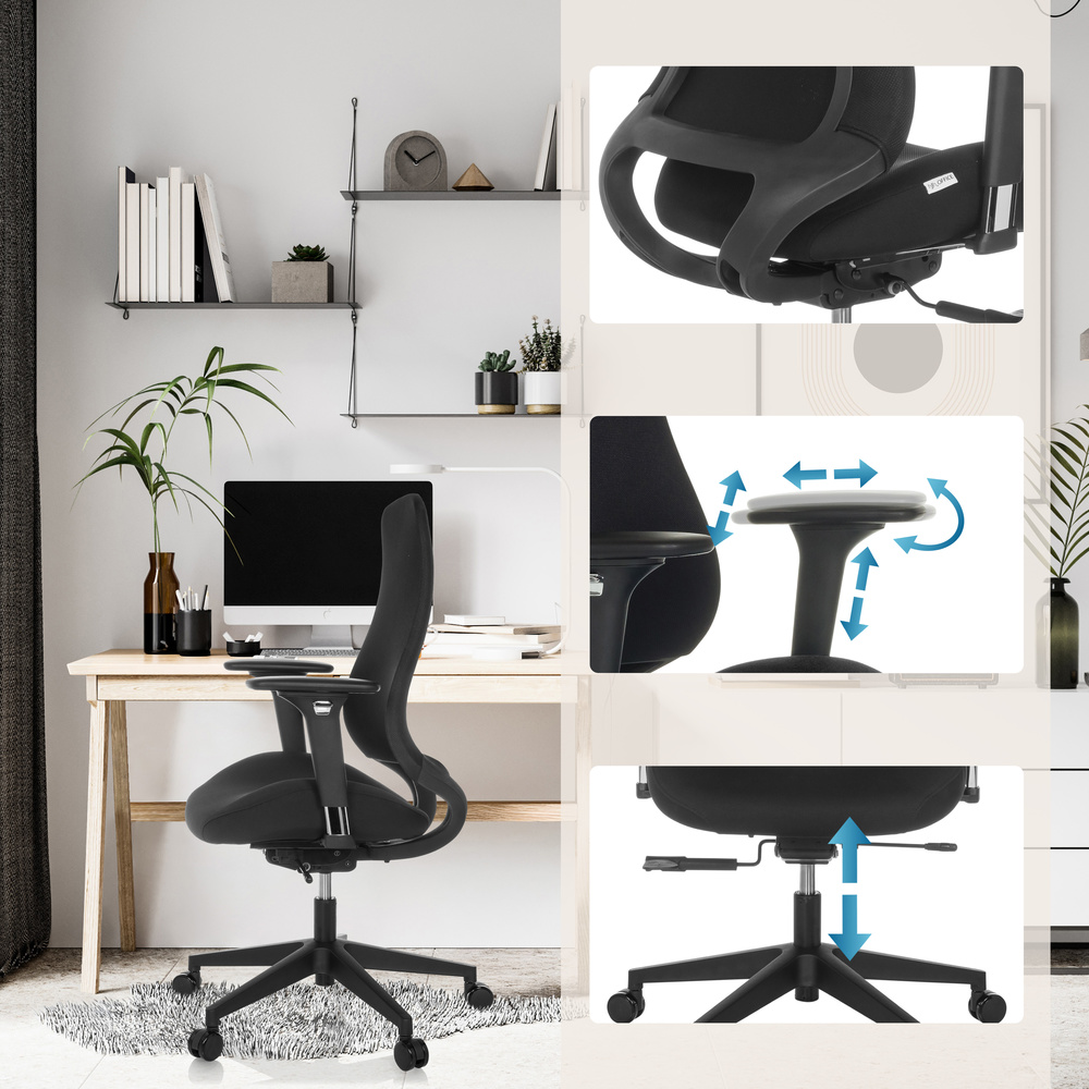 Hjh Office Bürostuhl Drehstuhl Henfield G Höhenverstellbar Stoff Schwarz B-Ware - 4064323045069