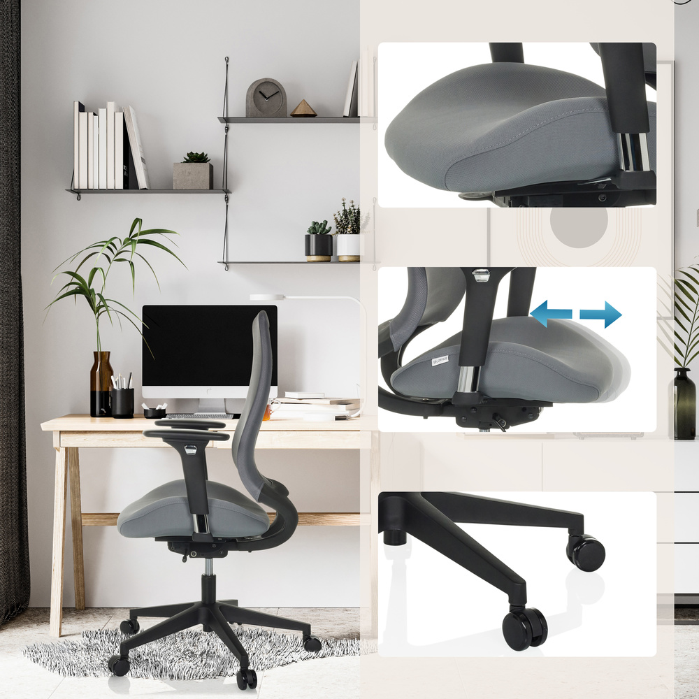Hjh Office Bürostuhl Drehstuhl Henfield B Grau Höhenverstellbar Armlehnen B-Ware - 4064323045076