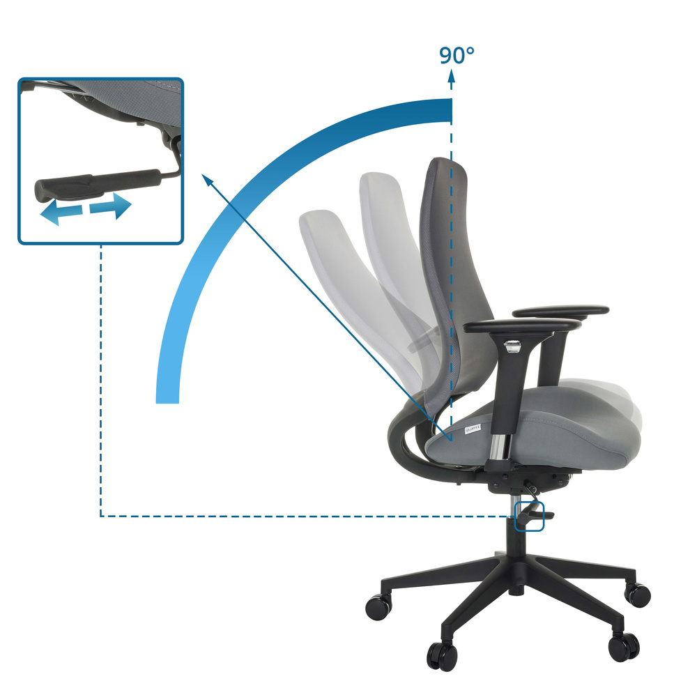 Hjh Office Bürostuhl Drehstuhl Henfield B Grau Höhenverstellbar Armlehnen B-Ware - 4064323045076