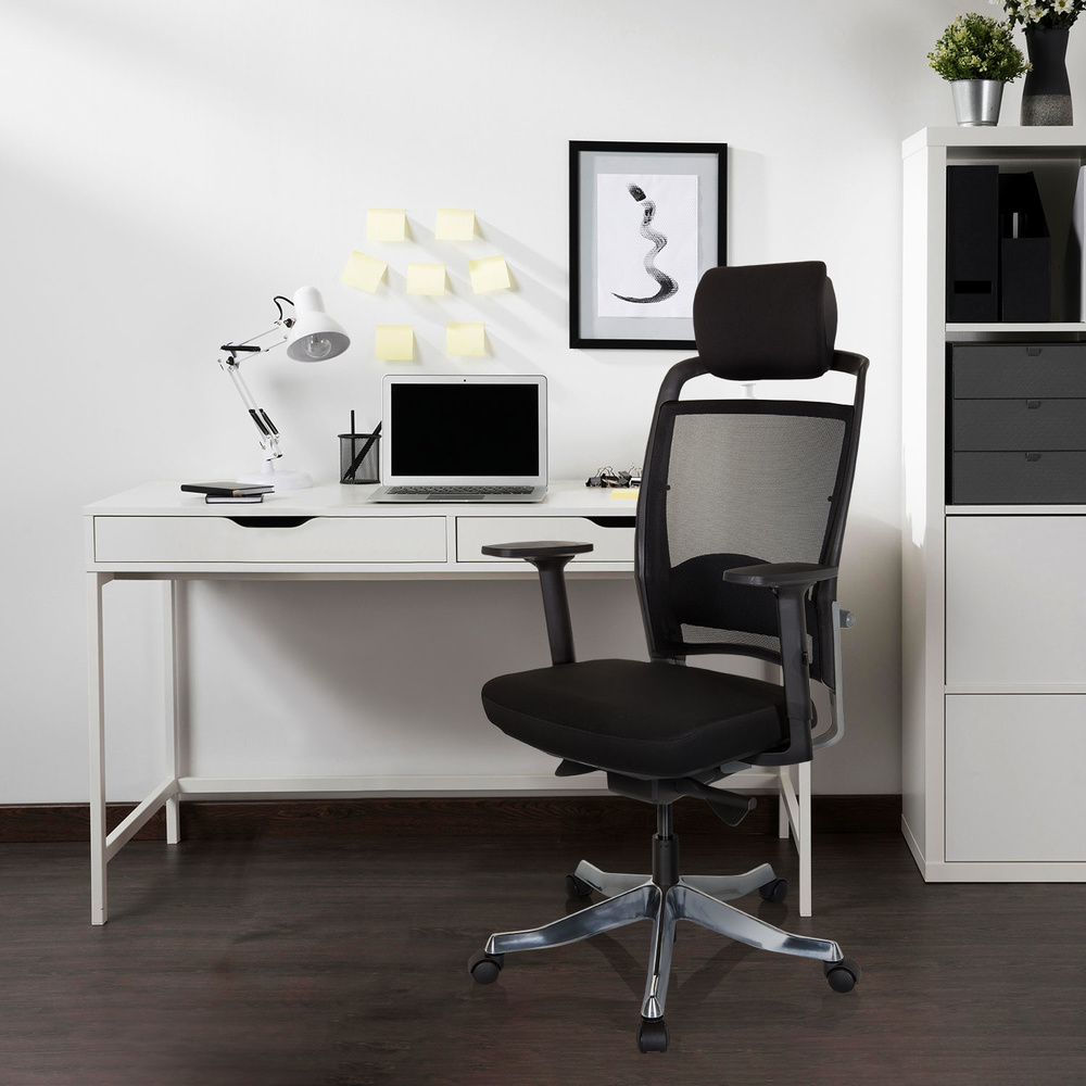 Hjh Office Bürostuhl Drehstuhl Stuhl Ikast I Netzstoff Stoff Schwarz Ergonomisch B-Ware - 4251084696702