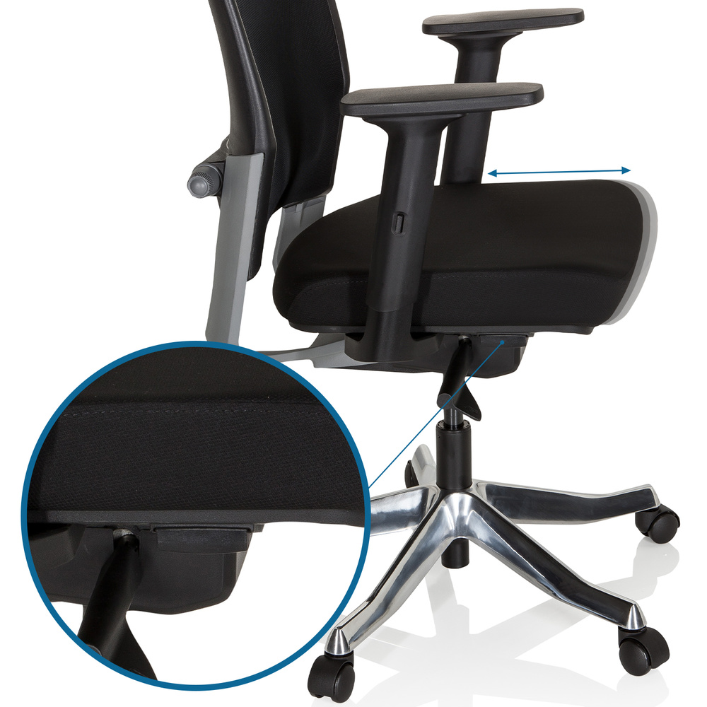 Hjh Office Bürostuhl Drehstuhl Stuhl Ikast I Netzstoff Stoff Schwarz Ergonomisch B-Ware - 4251084696702