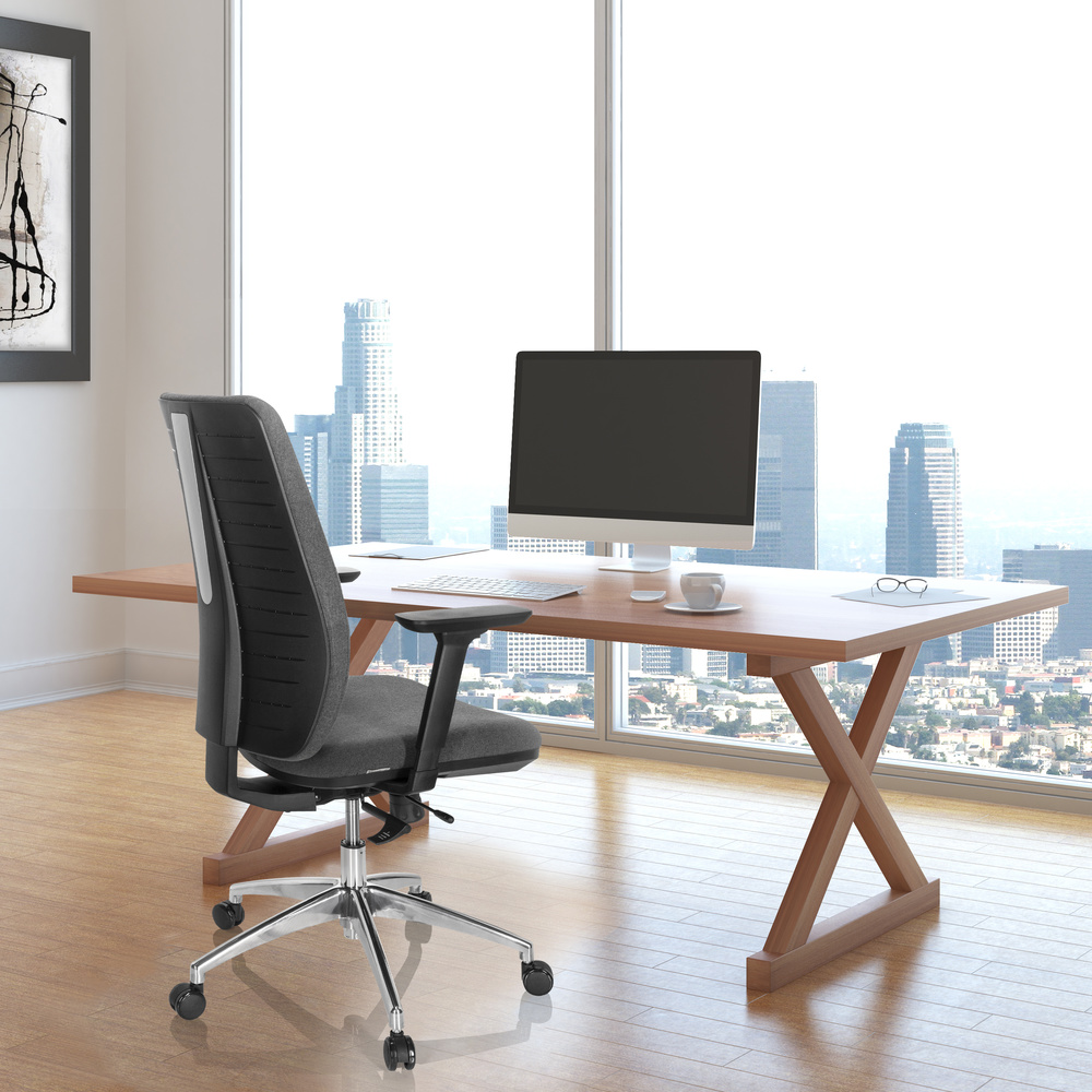 Hjh Office Bürostuhl Drehstuhl Stuhl Integrio I Stoff Dunkelgrau Armlehnen B-Ware - 4064323000181