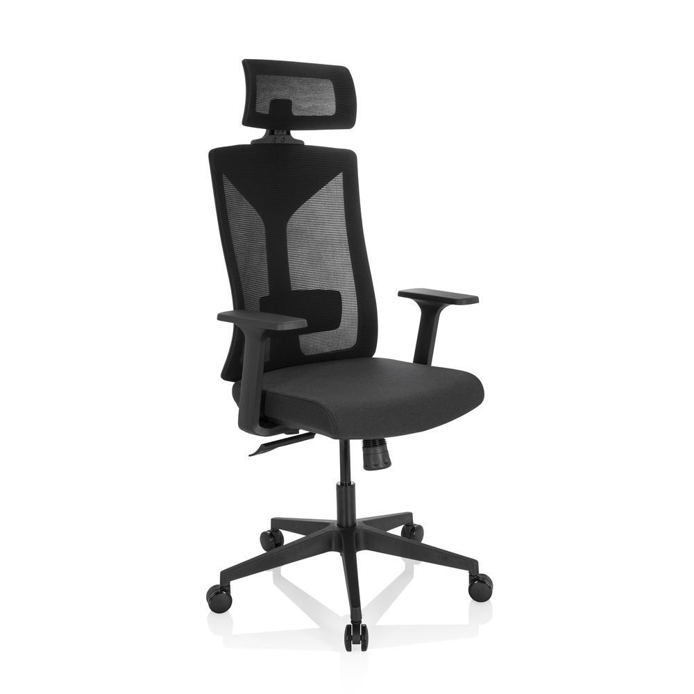 hjh OFFICE Bürostuhl Drehstuhl KODIAK Stoff Netzstoff schwarz Schreibtisch - 4064323014737
