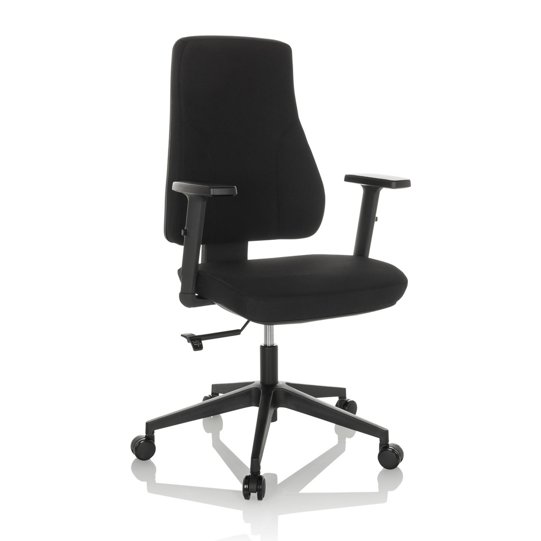 Hjh Office Bürostuhl Drehstuhl Mathes Stoff Schwarz Höhenverstellbare Armlehnen B-Ware - 4251084676599