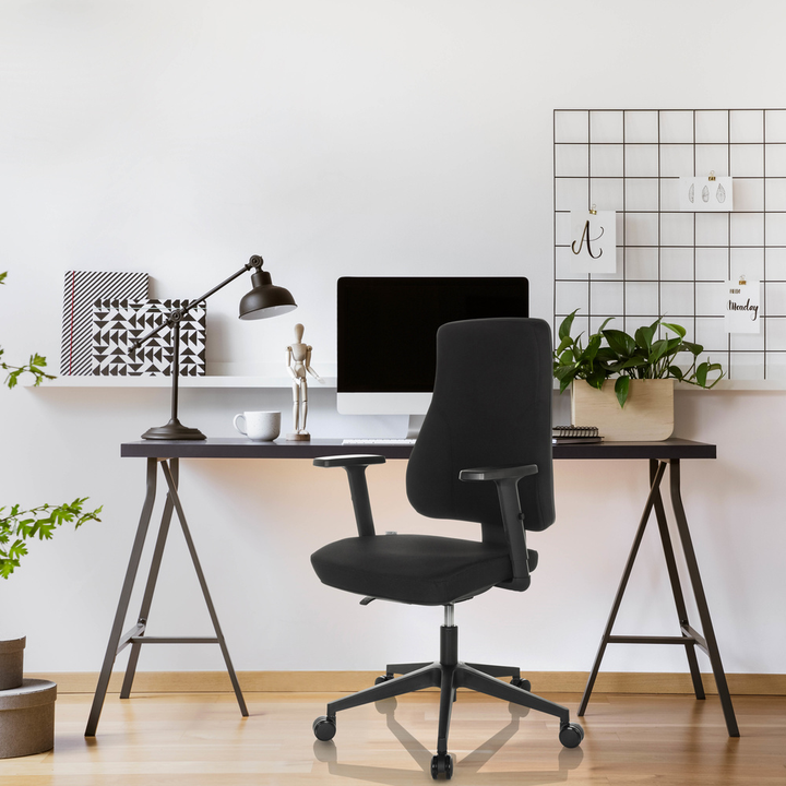 Hjh Office Bürostuhl Drehstuhl Mathes Stoff Schwarz Höhenverstellbare Armlehnen B-Ware - 4251084676599