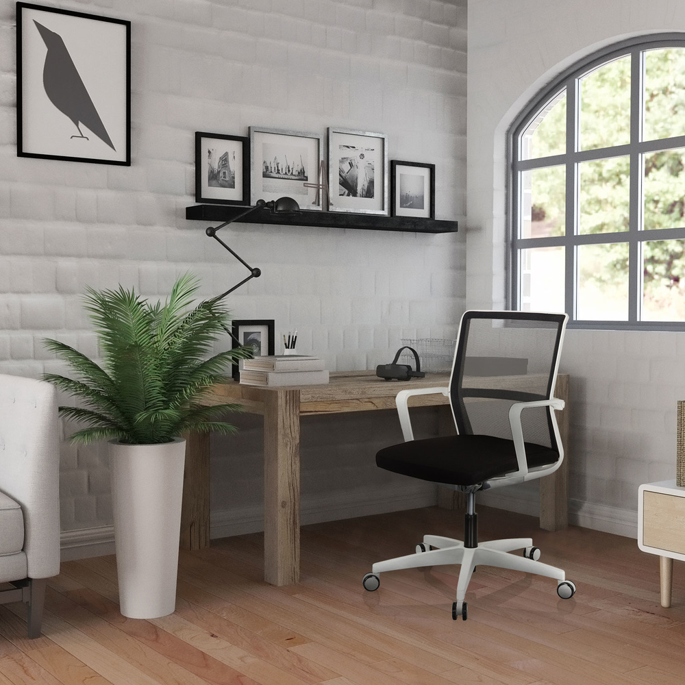 Hjh Office Bürostuhl Drehstuhl Stuhl 3 D Netzstoff Weiss Schwarz Armlehnen Netz B-Ware - 4251084668198