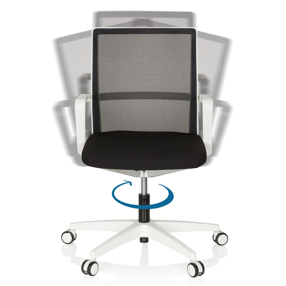 Hjh Office Bürostuhl Drehstuhl Stuhl 3 D Netzstoff Weiss Schwarz Armlehnen Netz B-Ware - 4251084668198