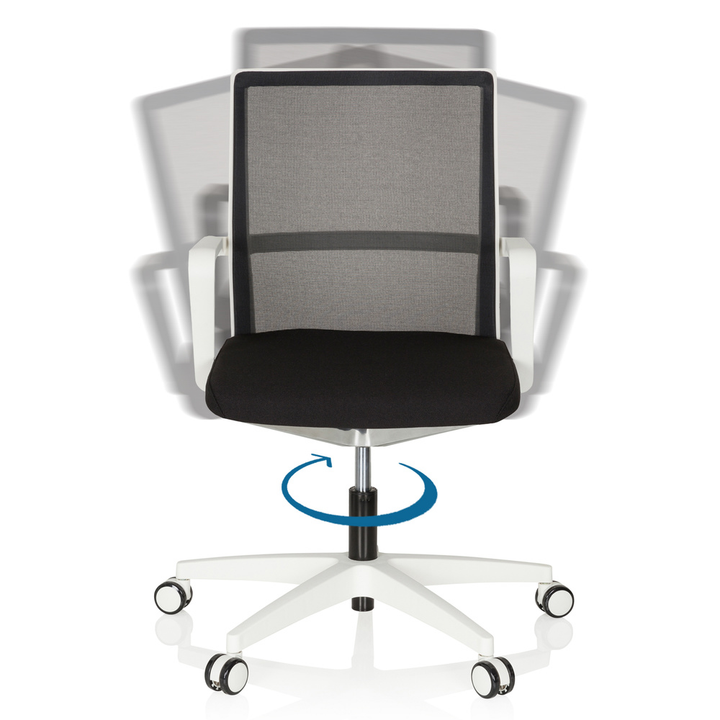Hjh Office Bürostuhl Drehstuhl Stuhl 3 D Netzstoff Weiss Schwarz Armlehnen Netz B-Ware - 4251084668198