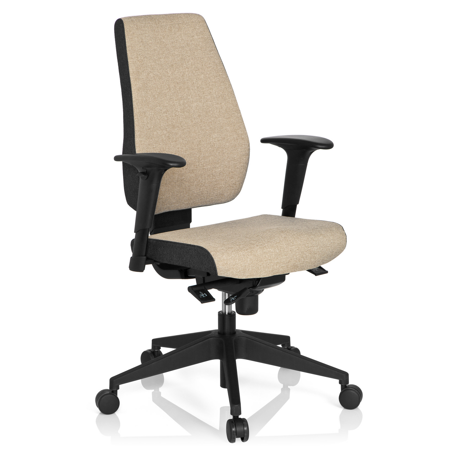 B-Ware Hjh Office Bürostuhl Stuhl Pro Tec 500 Stoff Dunkelgrau Beige Höhenverstellbar - 4260354050922