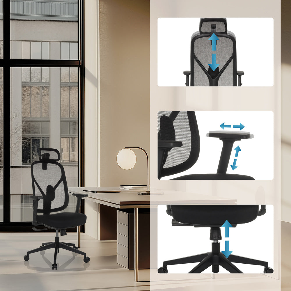 Bürostuhl Drehstuhl RALOO ECO Sitz Stoff Rücken Netz schwarz hjh OFFICE Stuhl - 4064323039068