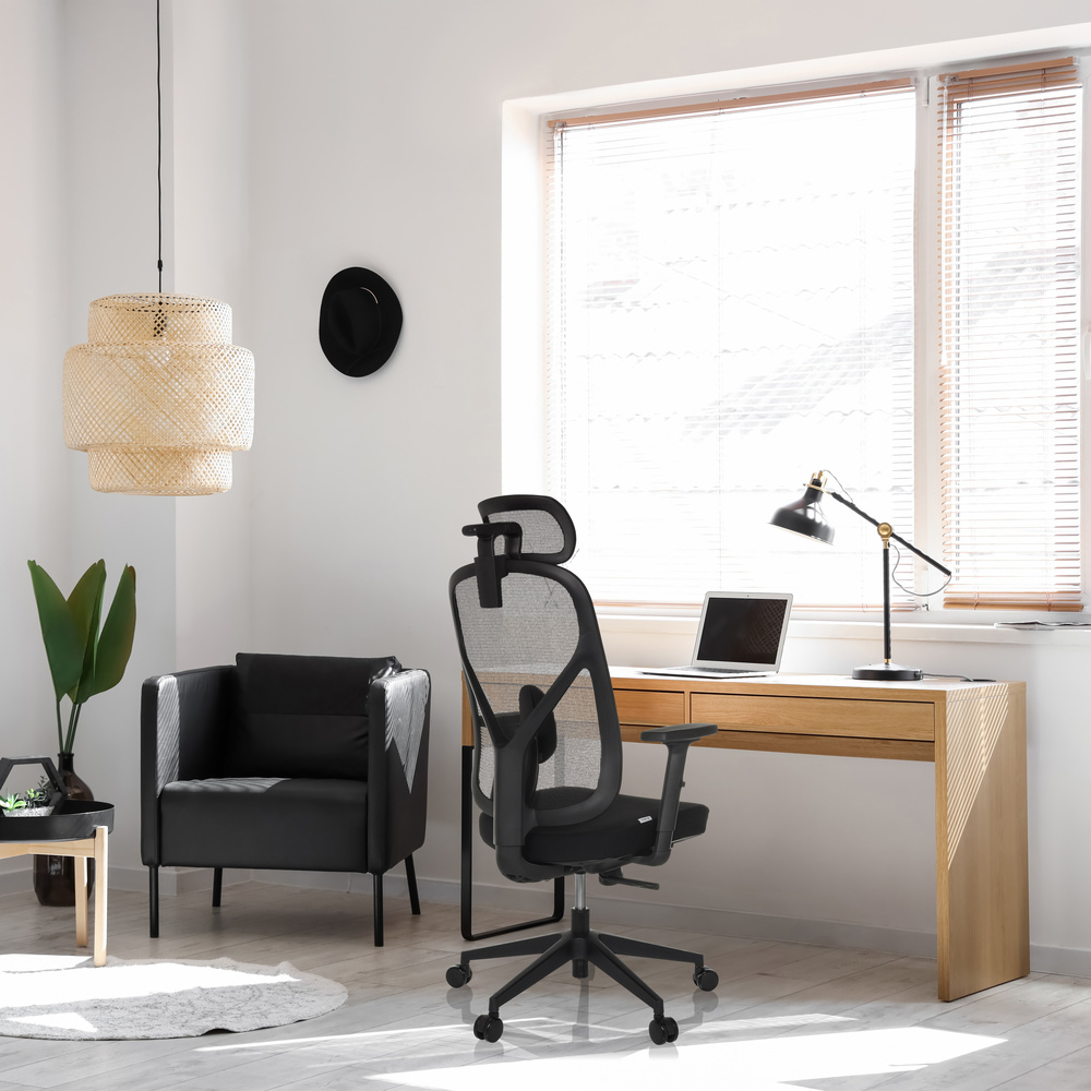 B-Ware Bürostuhl Drehstuhl Raloo Eco Sitz Stoff Rücken Netz Schwarz Hjh Office Stuhl - 4064323039068