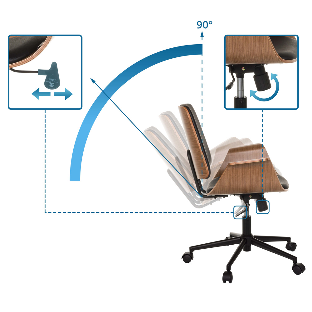 B-Ware Hjh Living Bürostuhl Drehstuhl Stuhl Cenca Ii Kunstleder Teak Siehe Text/Foto - 4064323039051