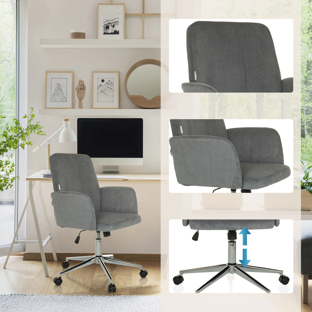 Hjh Office Bürostuhl Stuhl Home Office Cord Drehstuhl Armlehnen Höhenverstellbar B-Ware - 4064323038528