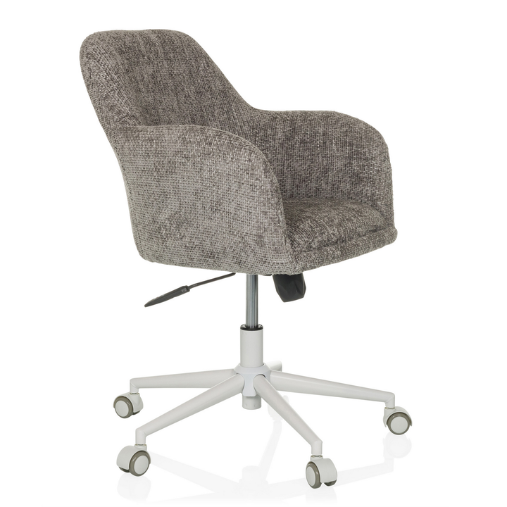 Hjh Living Bürostuhl Drehstuhl Home Office Stuhl Bouclé Grau Höhenverstellbar B-Ware