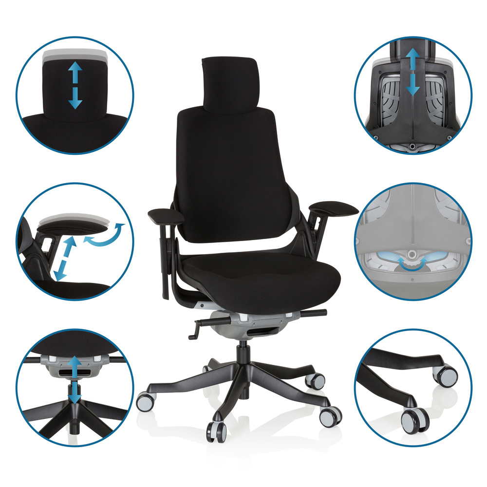 Hjh Office Bürostuhl Drehstuhl Stuhl Spektre Black Stoff Siehe Text/Foto B-Ware - 4251084667955