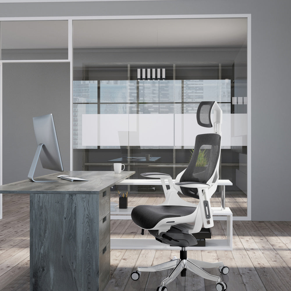 hjh OFFICE Bürostuhl Drehstuhl SPEKTRE Netzstoff Grau Armlehnen  - 4251084662059