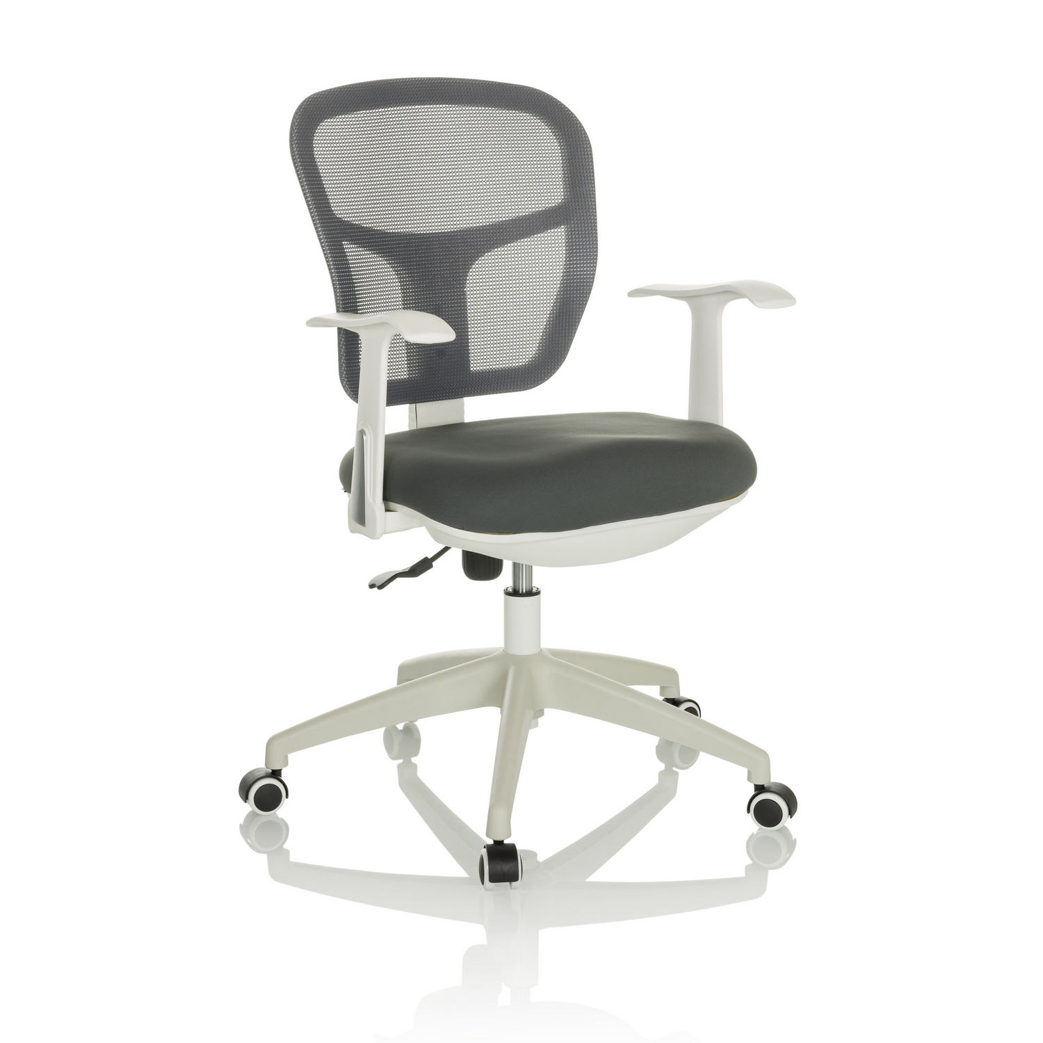 Hjh Office Bürostuhl Drehstuhl Schreibtischstuhl Netzstoff Stoff Armlehne Grau B-Ware - 4064323028529