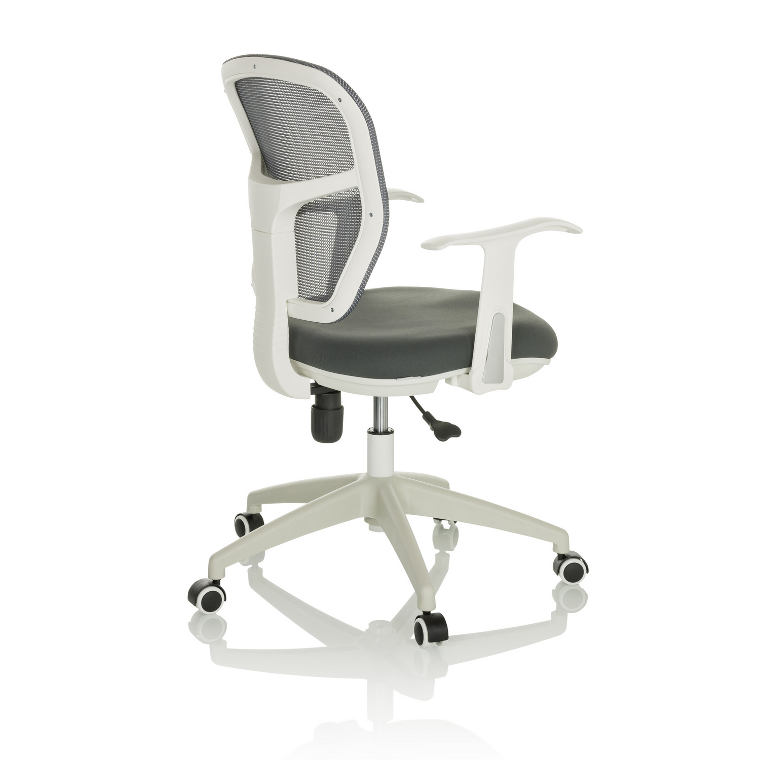Hjh Office Bürostuhl Drehstuhl Schreibtischstuhl Netzstoff Stoff Armlehne Grau B-Ware - 4064323028529