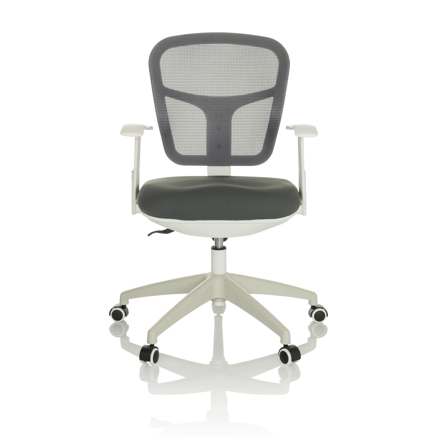Hjh Office Bürostuhl Drehstuhl Schreibtischstuhl Netzstoff Stoff Armlehne Grau B-Ware - 4064323028529