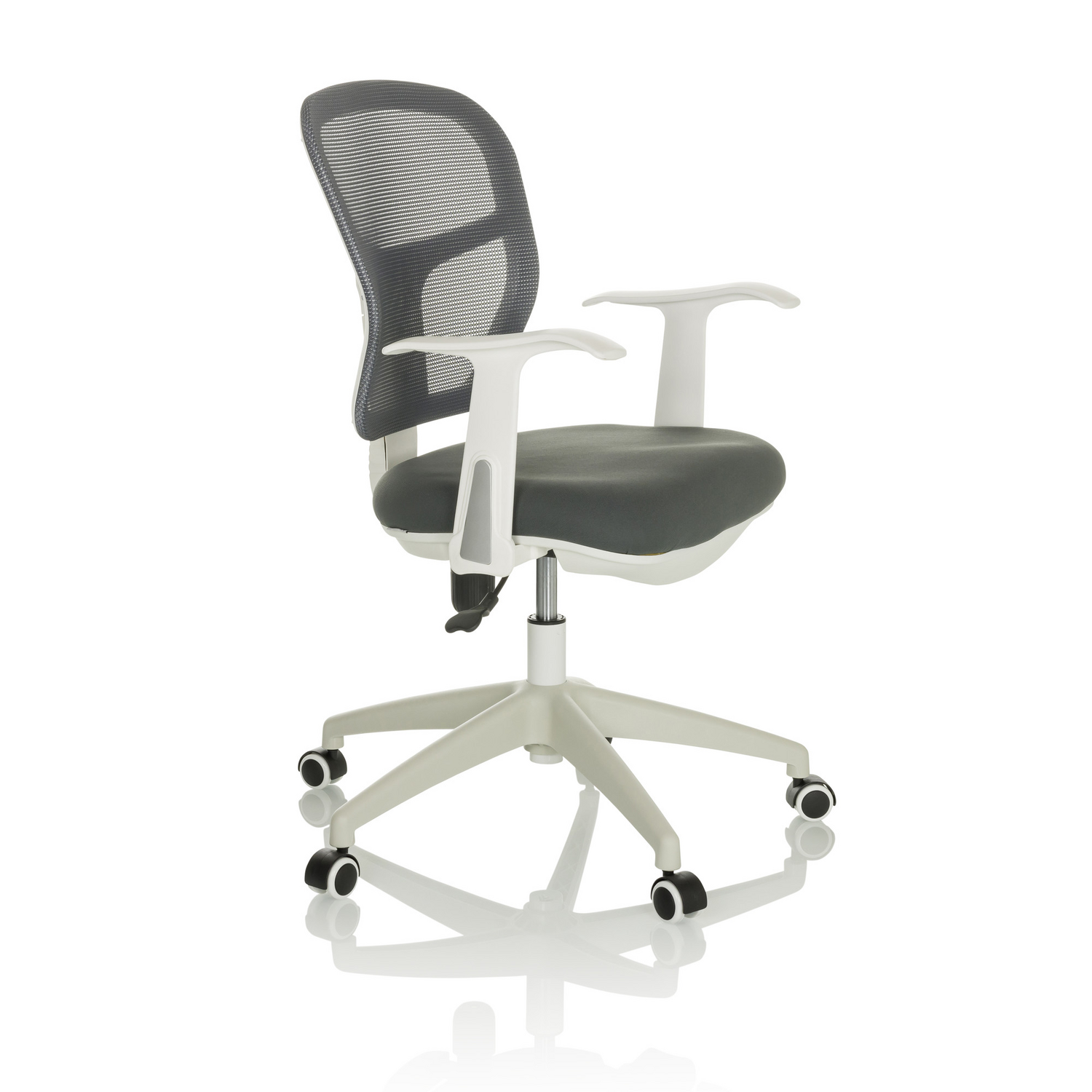 Hjh Office Bürostuhl Drehstuhl Schreibtischstuhl Netzstoff Stoff Armlehne Grau B-Ware - 4064323028529