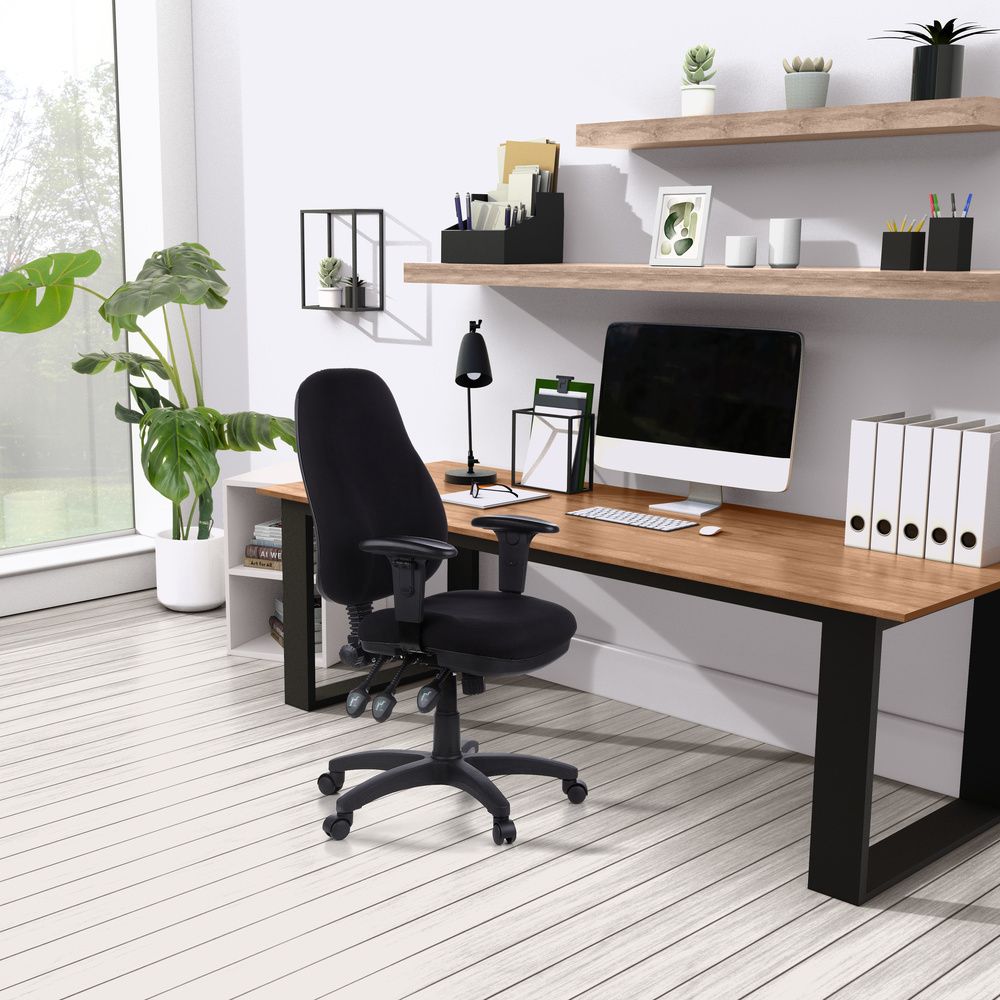 hjh OFFICE Bürostuhl Drehstuhl Chefsessel Computerstuhl ZENIT PRO Stoff schwarz - 4260182550427
