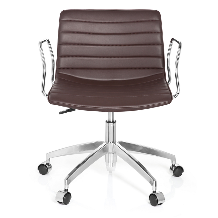 Hjh Office Bürostuhl Sitzmöbel Home Office Kunstleder Braun Designarmlehnen B-Ware - 4251084638764