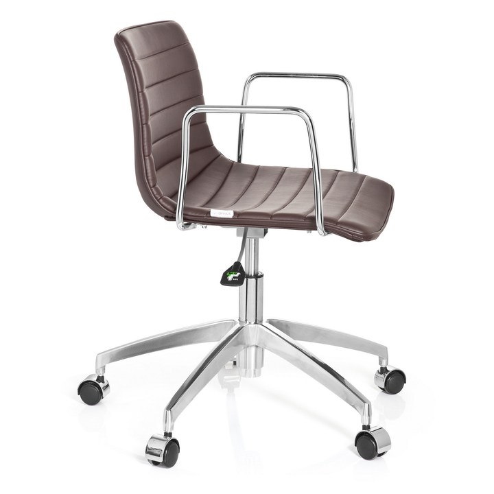 Hjh Office Bürostuhl Sitzmöbel Home Office Kunstleder Braun Designarmlehnen B-Ware - 4251084638764
