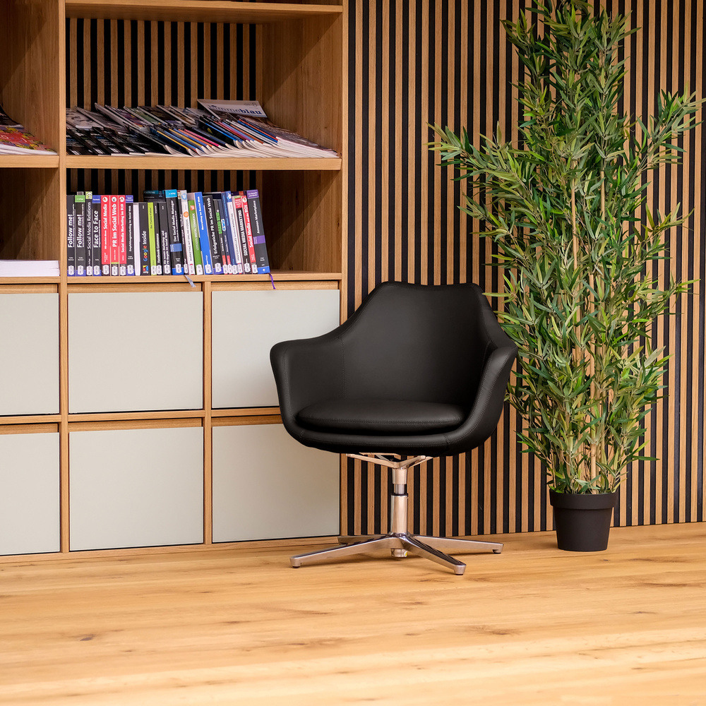 Hjh Office Bürostuhl Loungesessel Kunstleder Schwarz Position Return System B-Ware - 4251084664367