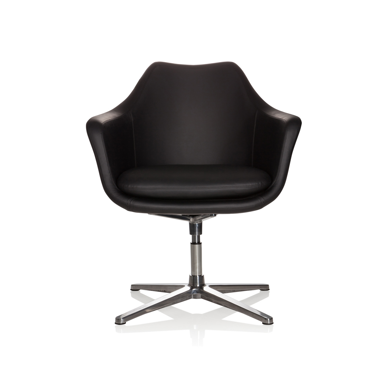 B-Ware Hjh Office Bürostuhl Loungesessel Kunstleder Schwarz Position Return System
