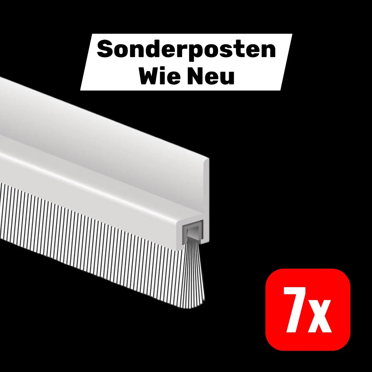 B-Ware Ellen Bürstendichtung Türbodendichtung Grau Aluminium 1000mm 7 Stück - 8711286122011